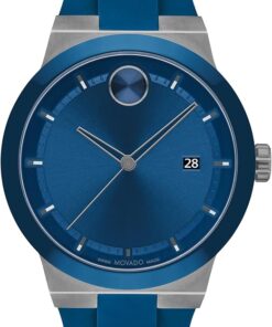 Movado Bold Fusion Men's Luxury Quartz Watch - Swiss Movement, Silicone Strap, Water Resistance 50 Meters (5ATM) - Classic Timepiece - Gift for Him - 42mm
